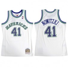 Cheap Dirk Nowitzki Mavericks Throwback Jersey White For Sale