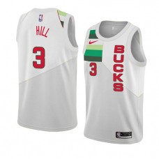 Cheap George Hill Bucks Earned NBA Jerseys White Gray For Sale
