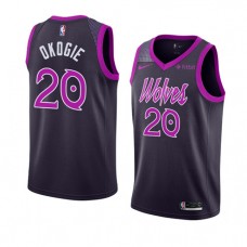 Cheap Josh Okogie Timberwolves City NBA Jerseys Purple For Sale