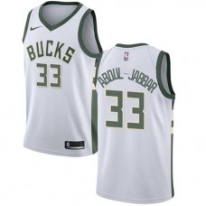 Cheap Kareem Abdul-Jabbar Bucks Home White NBA New Jersey