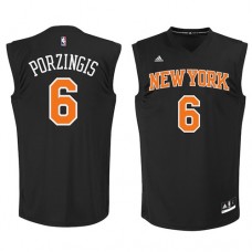 Cheap Knicks #6 Kristaps Porzingis Black Jersey On Sale