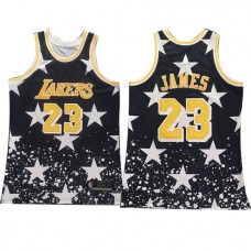 Cheap Lebron James Lakers Black Independence Day Retro Jersey