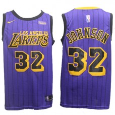 Cheap Magic Johnson Lakers Wish Black Purple City Edition Jersey