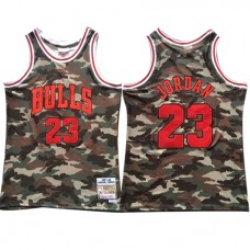 Cheap Michael Jordan Retro Bulls Army Green Camouflage Jersey