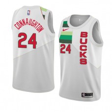 Cheap Pat Connaughton Bucks Earned NBA Jerseys White Gray For Sale