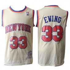 Cheap Patrick Ewing NY Knicks Throwback Jersey Cream For Sale