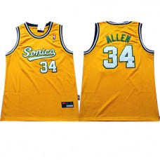 Cheap Ray Allen Throwback Seattle Supersonics Yellow Jersey Sale