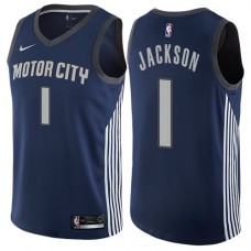 Cheap Reggie Jackson Pistons Motor City Jersey Navy Blue NBA Edition