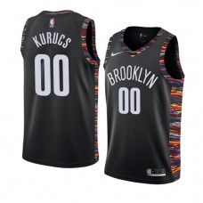 Cheap Rodions Kurucs Nets City NBA Jersey Black For Sale
