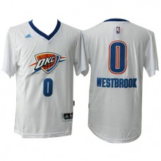 Cheap Russell Westbrook Thunder Short Sleeved White Jersey