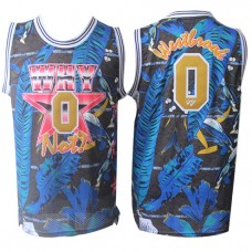 Cheap Russell Westbrook Why Not Blue Painted Basketball Jersey