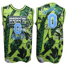 Cheap Russell Westbrook Why Not Green Painted Basketball Jersey