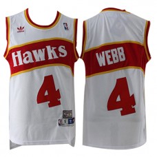 Cheap Spud Webb Hawks Retro Home NBA Jerseys White For Sale