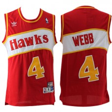 Cheap Spud Webb Hawks Throwback NBA Jerseys Away Red For Sale