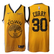 Cheap Stephen Curry Warriors Earned Edition Jersey Yellow For Sale