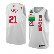 Cheap Tony Snell Bucks Earned NBA Jerseys White Gray For Sale