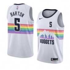 Cheap Will Barton Nuggets Rainbow Skyline City White Jersey