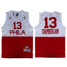 Cheap Wilt Chamberlain 76ers White With Red Throwback Jersey