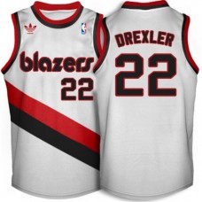 Clyde Drexler Blazers White NBA Throwback Jerseys Cheap For Sale