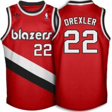 Cool Clyde Drexler Blazers Red Throwback NBA Jerseys For Sale