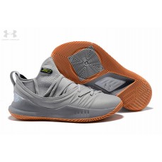 Cool Under Armour Curry 5 Grey and Gum Shoes Clearance Sale