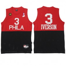 Coolest Allen Iverson 10TH 76ers Throwback Red Black NBA Jerseys