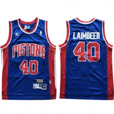 Coolest Bill Laimbeer Pistons Throwback NBA Jerseys Away Blue Sale