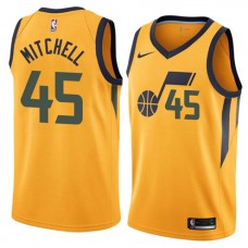 Coolest Donovan Mitchell Jazz Yellow Statement NBA Jerseys