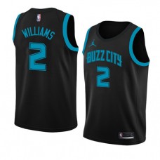 Coolest Marvin Williams Hornets Buzz City NBA Jerseys Black For Sale