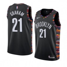 Coolest Treveon Graham Nets City NBA Jerseys Black For Sale