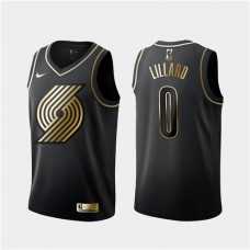 Damian Lillard Blazers Black Golden Edition Jersey For Cheap Sale