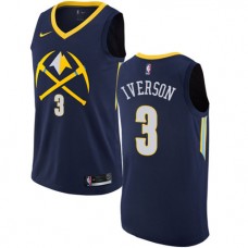 Discount Allen Iverson Nuggets City Navy Blue NBA Jersey