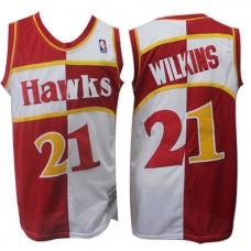 Dominique Wilkins Hawks Throwback Split NBA Jerseys For Cheap Sale
