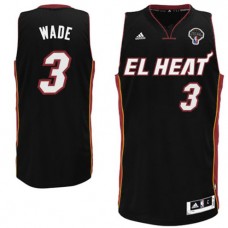 Dwyane Wade EL Heat Latin Nights Jersey Black Cheap For Sale