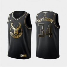 Giannis Antetokounmpo Bucks Black Golden Edition Jersey For Cheap