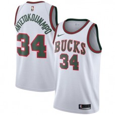 Giannis Antetokounmpo Bucks Throwback White NBA Jersey Cheap