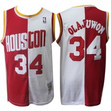 Hakeem Olajuwon Rockets Throwback Split NBA Jerseys Cheap Sale