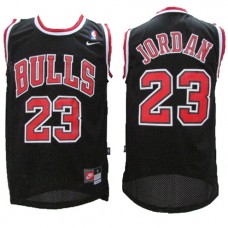 NBA NIKE Chicago Bulls 23 Michael Jordan Throwback Jersey Hardwood Classics Black