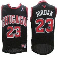 NBA NIKE Chicago Bulls 23 Michael Jordan Throwback Jersey Hardwood Classics Black Swingman
