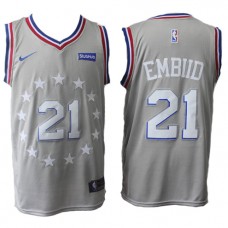 Joel Embiid 76ers Gray City Stubhub NBA Jerseys For Cheap Sale
