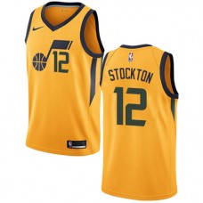 John Stockton Jazz Gold Jersey Statement Cheap For Sale