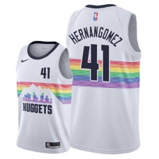 Juan Hernangomez Nuggets Rainbow City Jersey White For Cheap