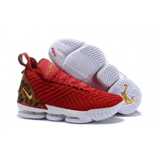 LeBron 16 King Red Metallic Gold Nike Shoes Cheap On Sale