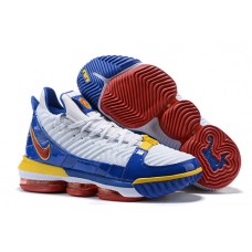 Lebron 16 SB Superman SuperBron White Blue Cheap Shoes On Foot