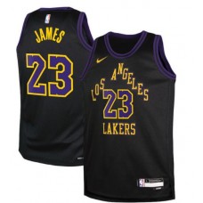 Lebron James 23 Los Angeles Lakers 2023-24 City Edition Swingman YOUTH Jersey - Black