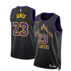 Lebron James 23 Los Angeles Lakers 2023 24 City Edition Swingman Jersey - Black