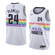 Mason Plumlee Nuggets Rainbow City Jersey White Cheap Sale