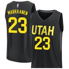 Men's Fanatics Branded Black Utah Jazz Fast Break Custom Replica Jersey - Statement Edition
