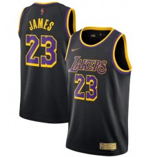 Men’s Los Angeles Lakers LeBron James Player Jersey Earned Edition – Black