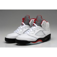 Mens Air Jordan 5 (V) Retro White Red Black Sale Online